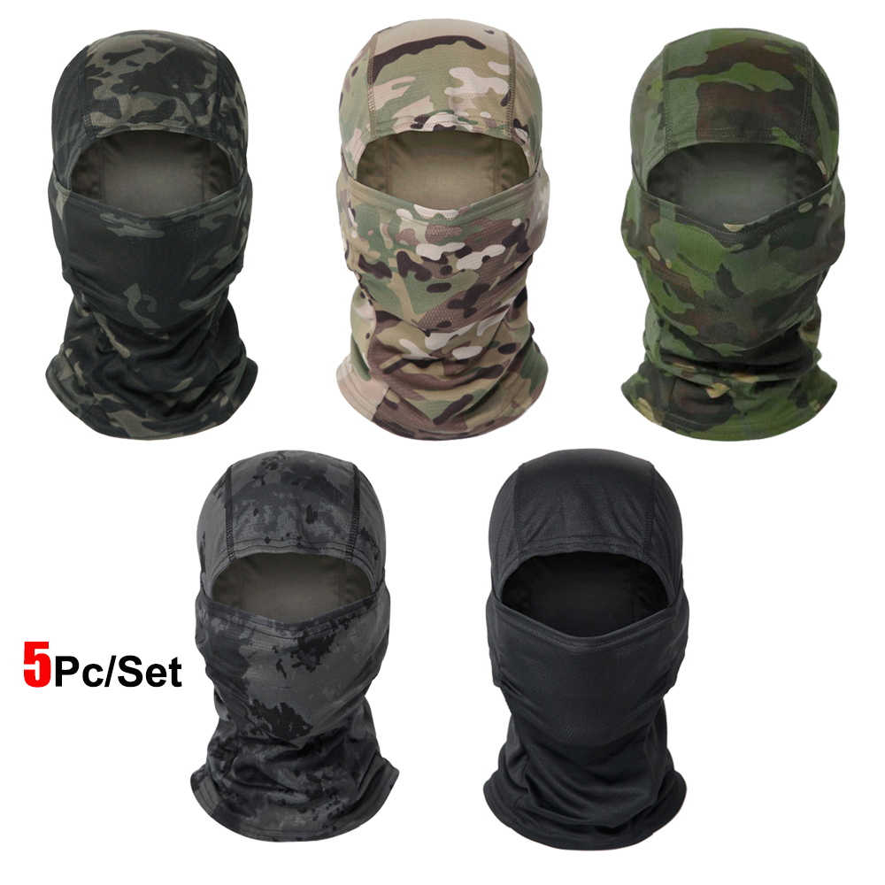 Wool Balaclava Knit - 5 adet/takım kamuflaj Balaclava şapka bisiklet