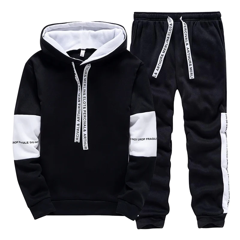 Winter Clothing Pants - Siyah Beyaz erkek Eşofman Moda Rahat