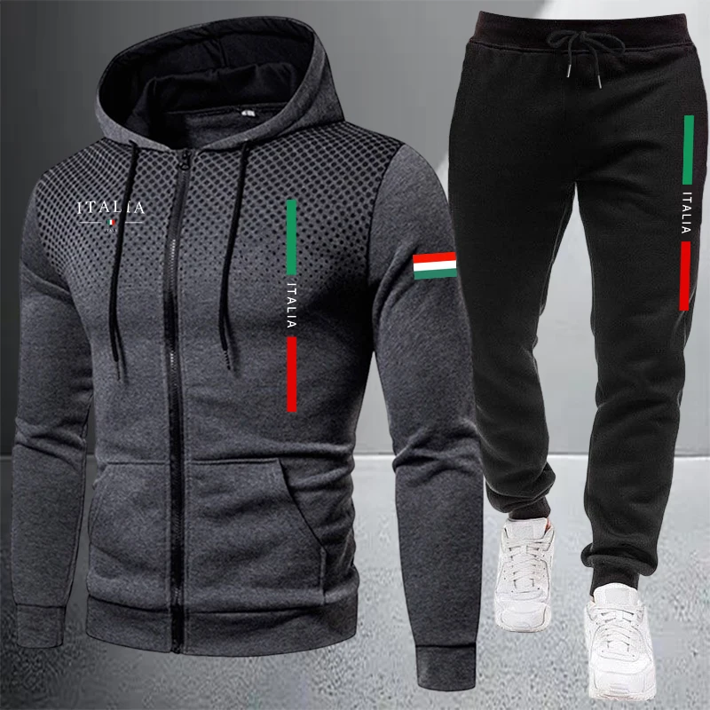 Winter Clothes - Erkek Eşofman Günlük Fermuarlı Kapüşonlu Sweatshirt