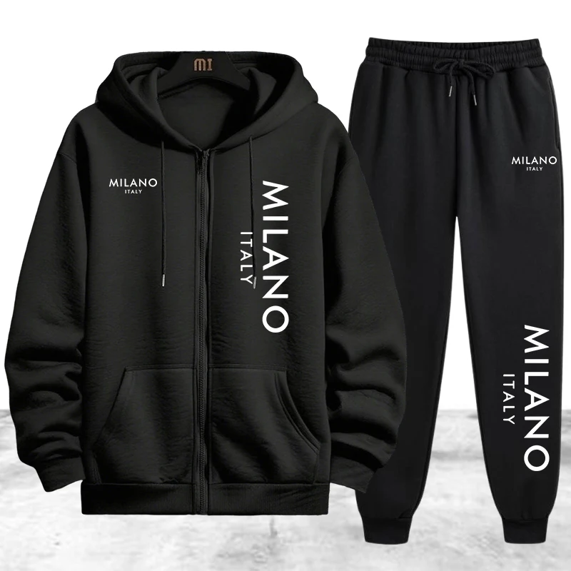 Winter Clothing Pants - Kaliteli erkek eşofman rahat fermuarlı kapüşonlu