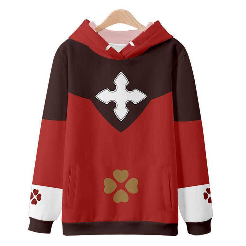 Winter Clothing Game - Klee Cosplay 3D Baskı Hoodie Sıcak