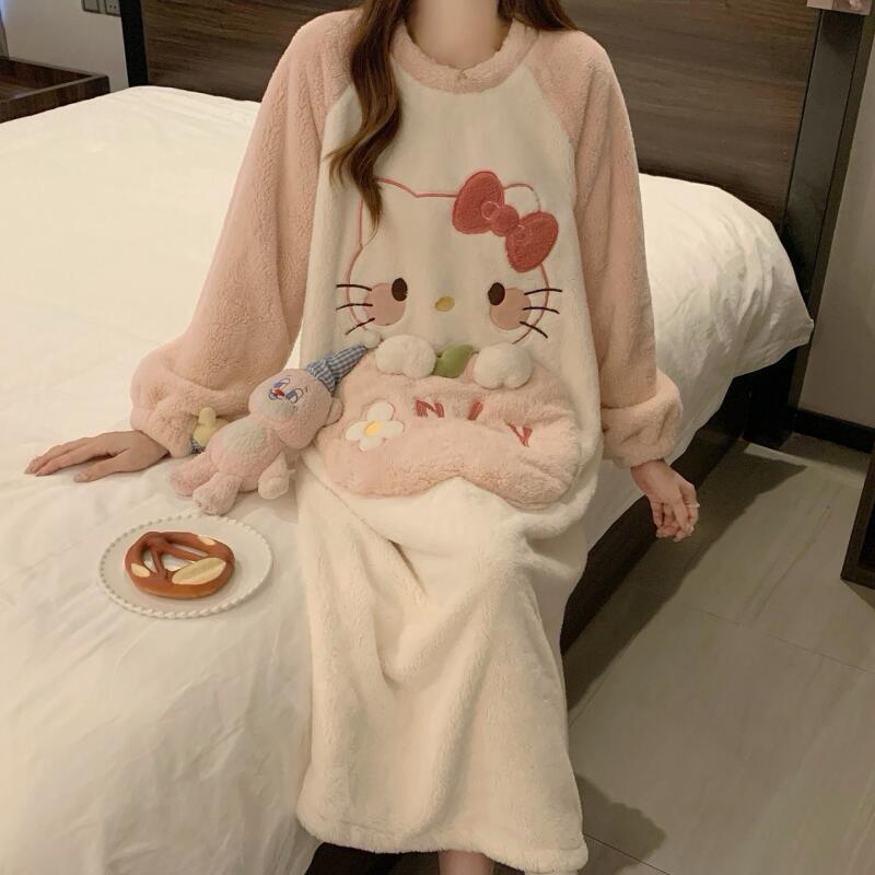 Winter Clothes - Kış Gecelik Hello Kitty kadın Sonbahar