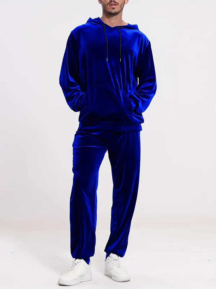 Winter Clothing Pants - Moda Düz Renk Kadife İki Parçalı