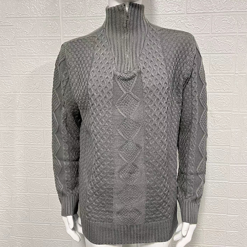 Winter Clothing Types - Sonbahar Kış Örme Kazak Fermuarlı Yüksek