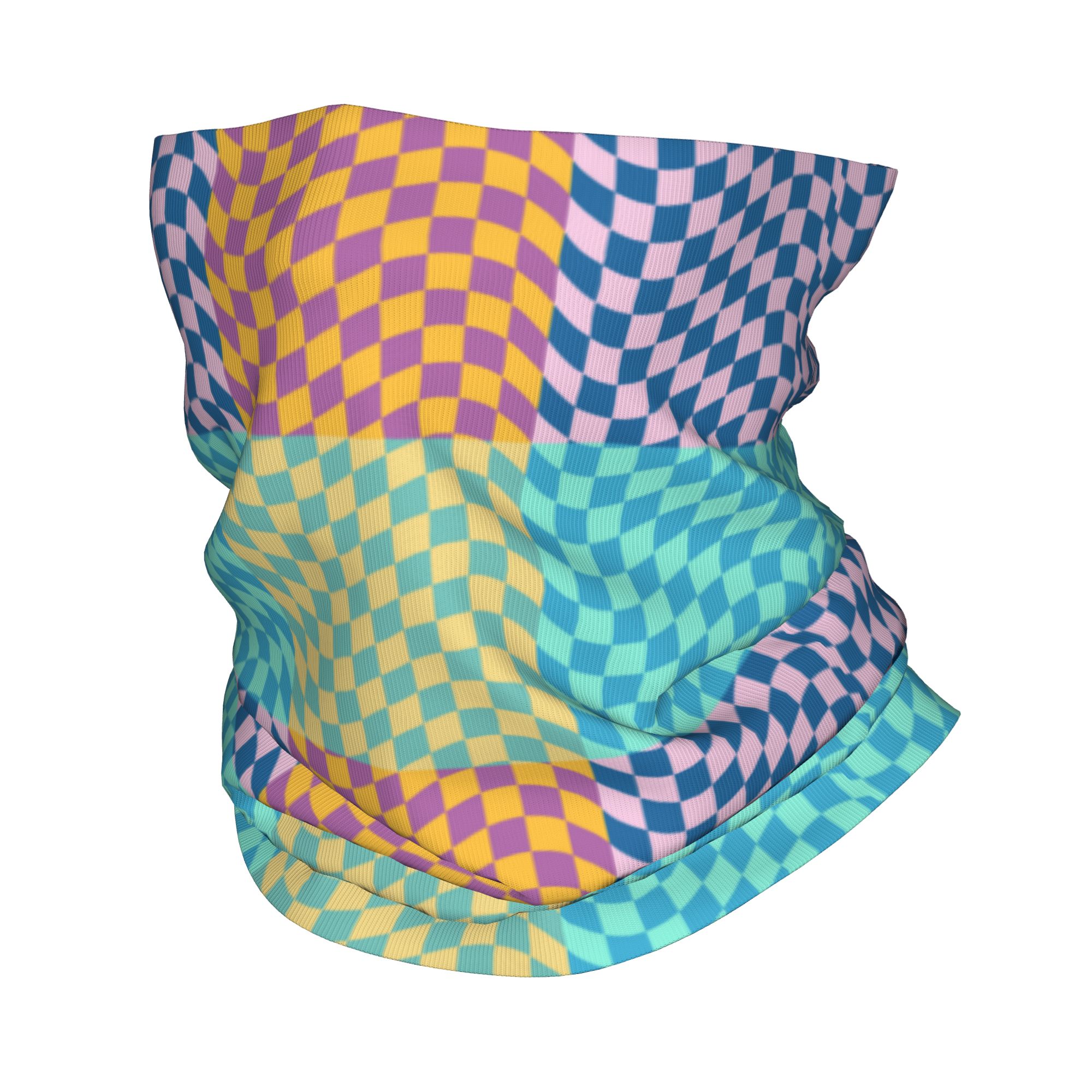 Wool Balaclava Knit - Özel Renkli Kareli Bandana Boyunluk Rüzgar